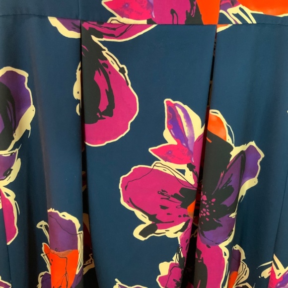 Trina Turk Fitzgerald Blue Floral Sleeveless High Low Dress Size 10 - Picture 4 of 9